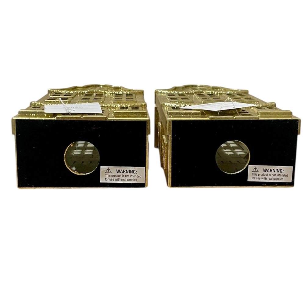 Wondershop Metallic Gold House Christmas Village Building - Set of 2 - Picture 5 of 9